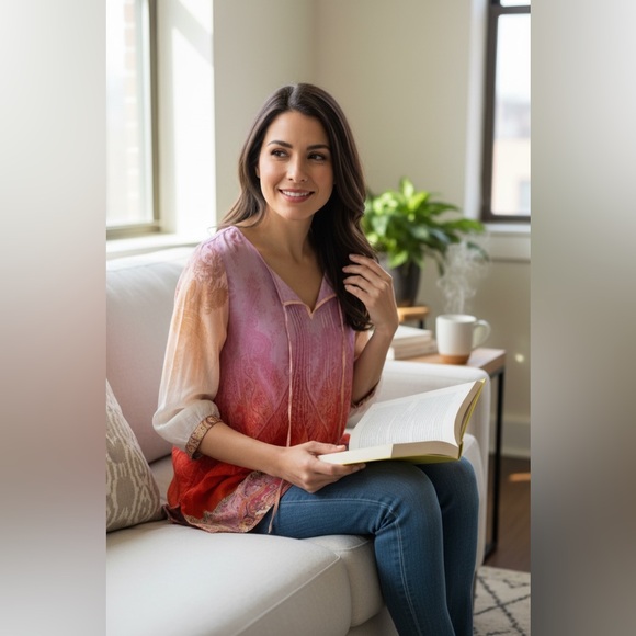 Zanetti Multicolored Cotton Paisley Blouse - Picture 13 of 15